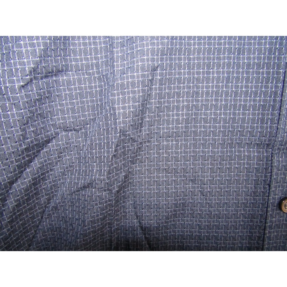 Tommy Bahama Mens Silk Cotton Blend Textured Dress Shirt XL Tall Navy Blue - Picture 3 of 7
